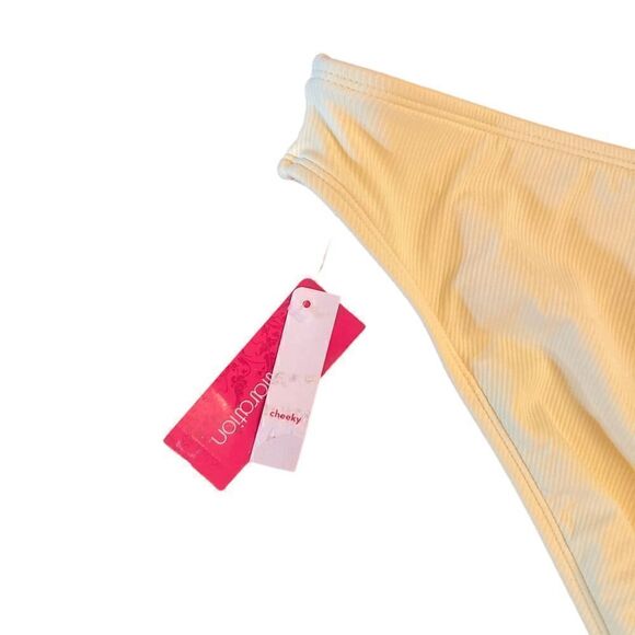 Xhilaration Yellow Ribbed Swim Bottoms, Size XL (12-14), NWT - Picture 8 of 9